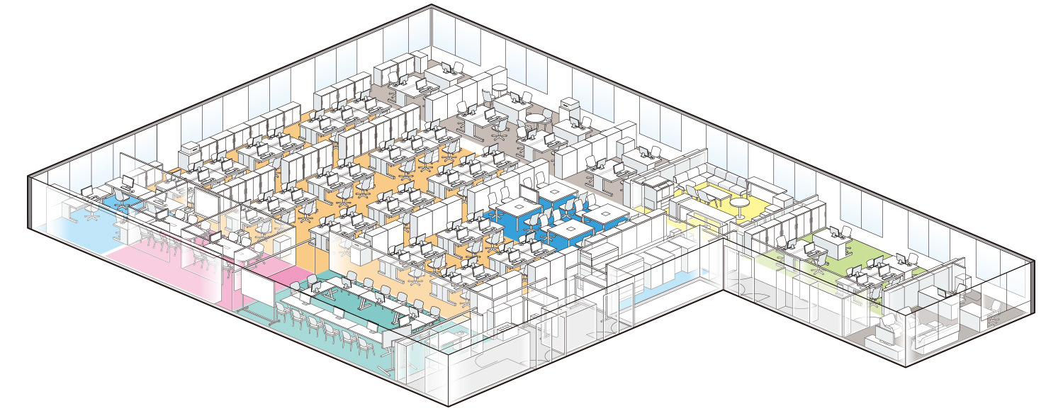 本社オフィスレイアウト